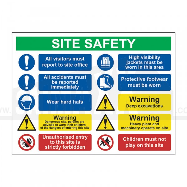 Site Safety Sign Notice 800 x 600mm
