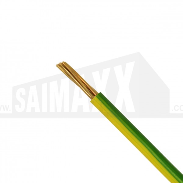 Green & Yellow Earth Wire 6491X - 10mm x 50m Roll