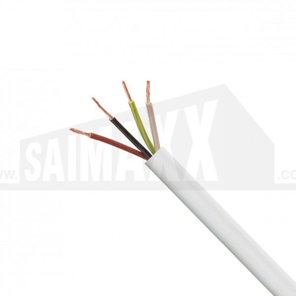 White Flexible 4 Core Wire 3184Y - 0.75mm x 100m Roll