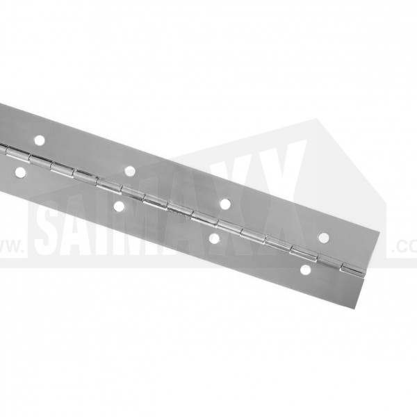 Continuous Piano Hinge 76mm x 1.2m Nickel Plated Silver Finish