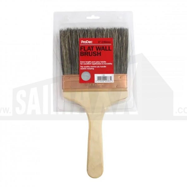 Prodec 6" 150mm Flat Wall Brush with Plywood Handle