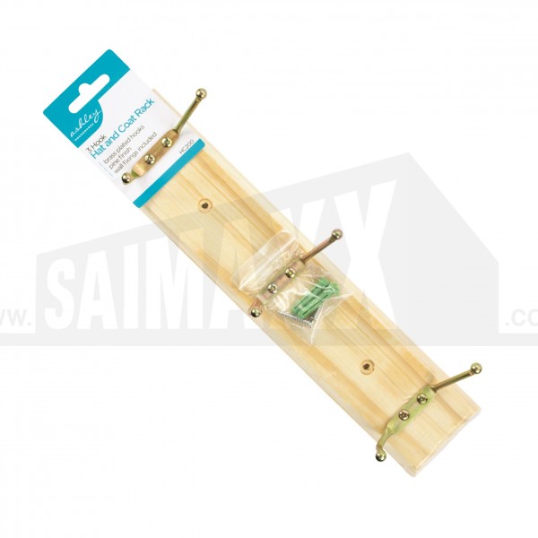 Blackspur 3 Hook Hat And Coat Rack Pine