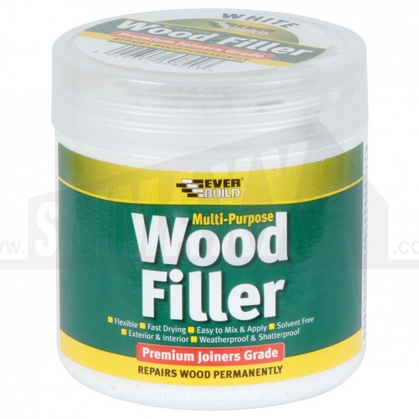 Everbuild Multi Purpose Wood Filler 250ml Mini Tub White