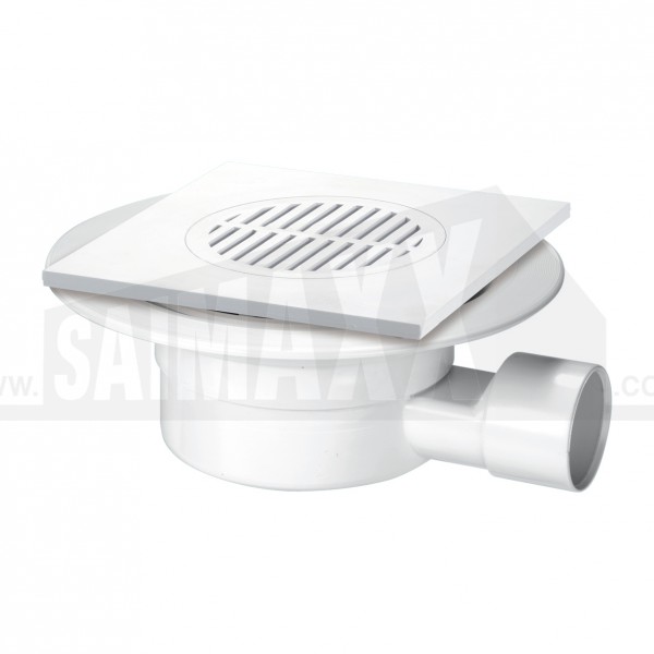 McAlpine Shower Floor Gully c/w ABS Plastic Grid (with NRV) 75mm VSG1T6WH