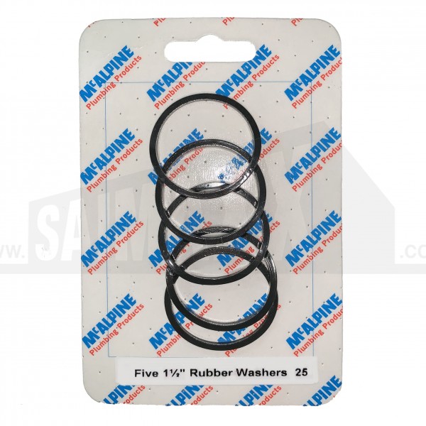 McAlpine 1.5" Rubber Waste Washers 5pc CARD25