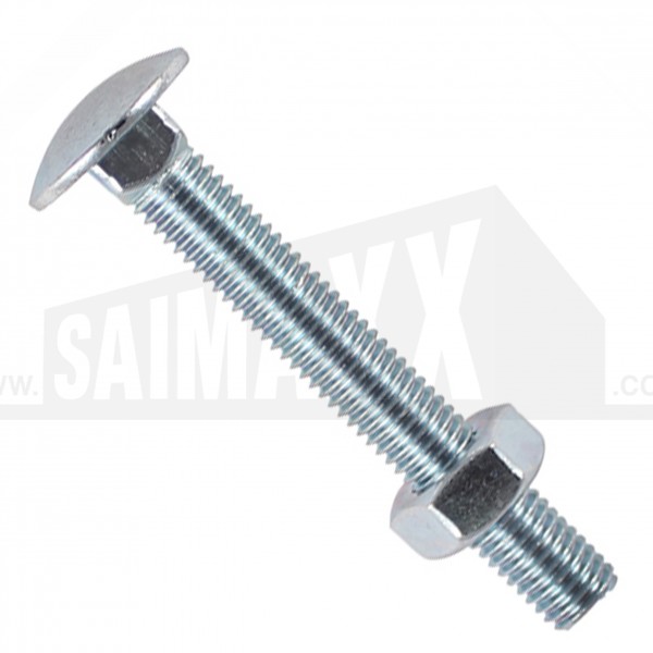 M16 x 150mm (10pc) Cup Square Carriage Bolts BZP