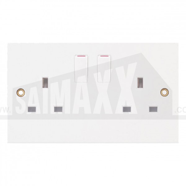 SQUARE EDGE 2 Gang SP SWITCHED DOUBLE Socket