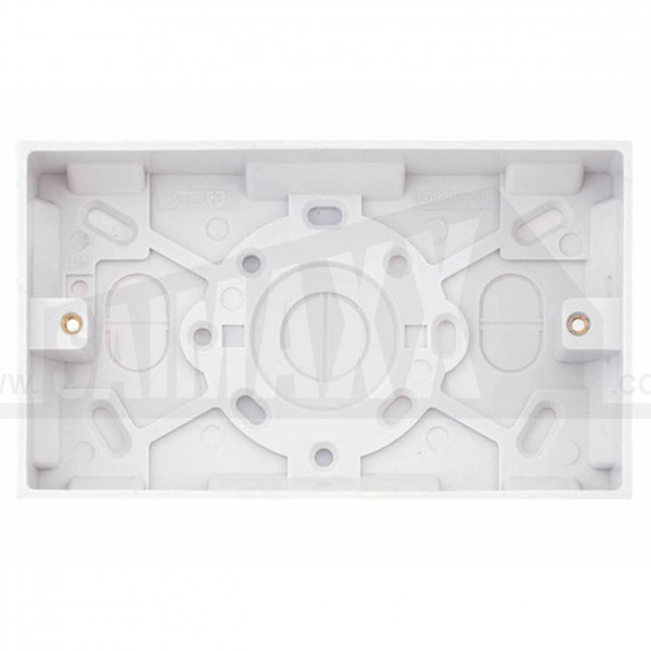 Square Edge 2 Gang Surface Pattress Box