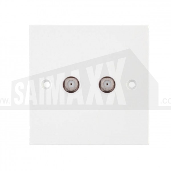 SQUARE EDGE 2 Gang Satellite Flush Socket
