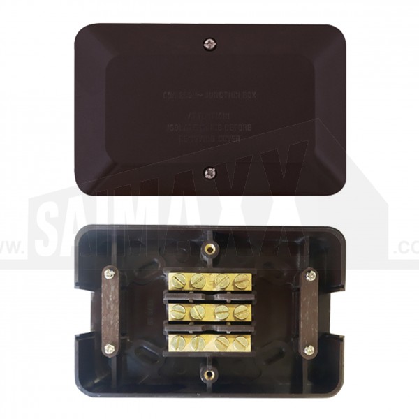 60 Amp 3 Terminals BROWN Rectangular  Junction Box