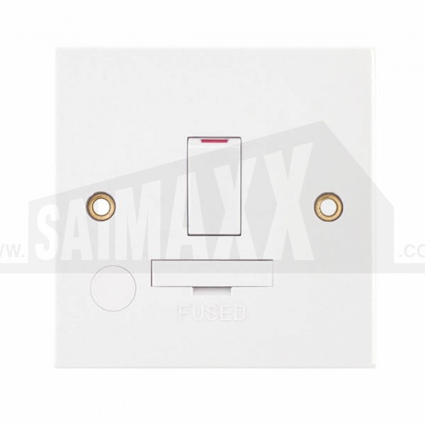 SQUARE EDGE 13 Amp DP Switched Spur with Flex Outlet on Front