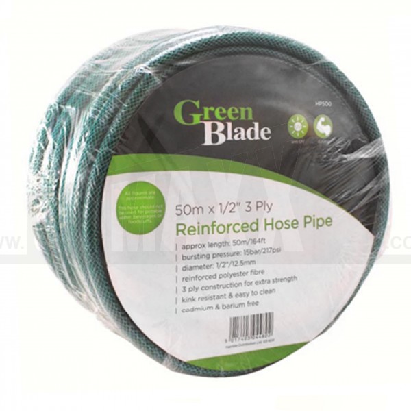 Green Blade Green Garden Hose Pipe (1/2" 3Ply) 50 Metre Long