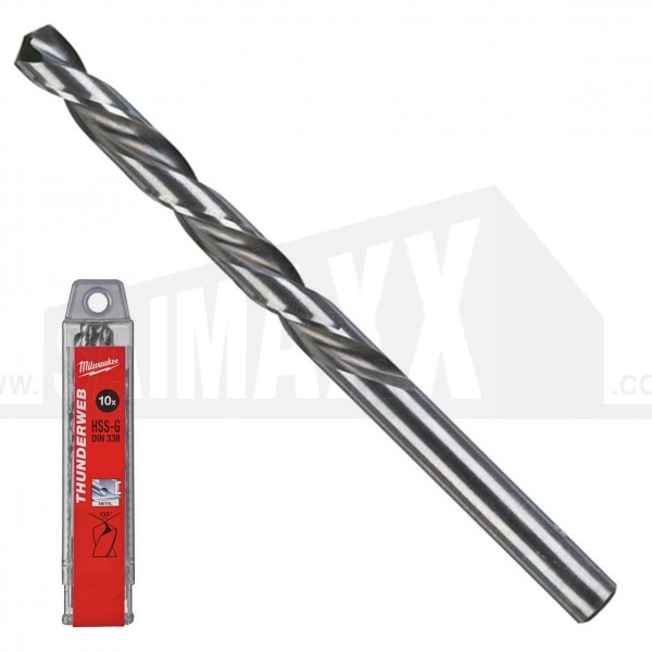Milwaukee THUNDERWEB HSS Ground Drill Bit 6.0mm 10pk TUBE