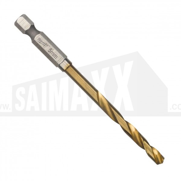 Milwaukee Shockwave HSS-G TITANIUM Red Hex Drill Bit 5.0mm 1pk Card