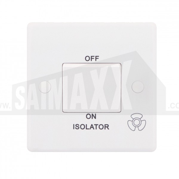 SMOOTH EDGE 3 Pole Fan Isolator White Plastic