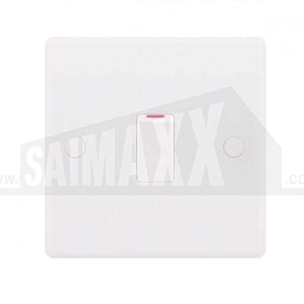 SMOOTH EDGE 20 Amp DP Switch White Plastic