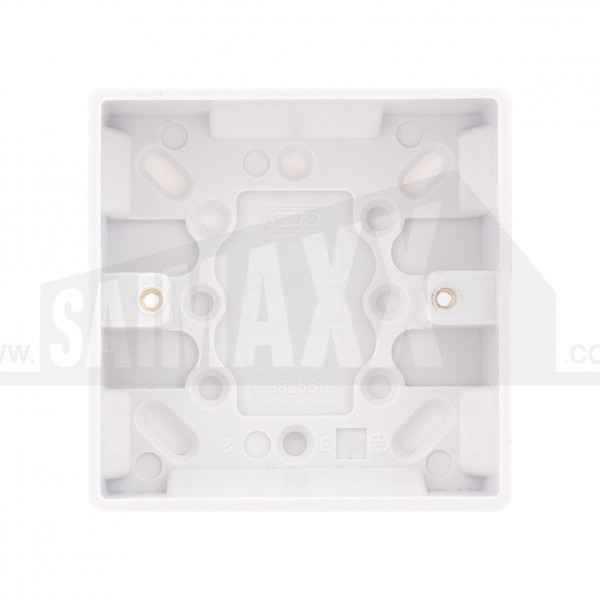 SMOOTH EDGE Surface Pattress 1 gang 25mm Deep White Plastic