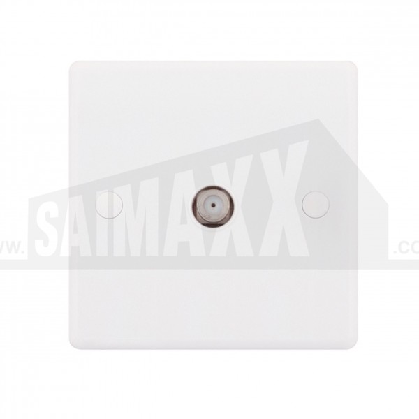 SMOOTH EDGE 1 gang Satellite Socket White Plastic