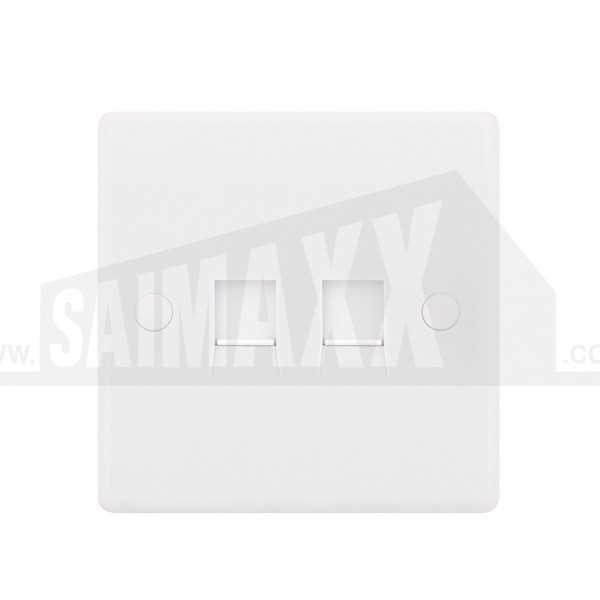 SMOOTH EDGE 2 gang RJ45 Socket White Plastic