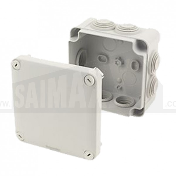IP55 SQUARE GREY Junction Box 105x105x55mm c/w Knockouts