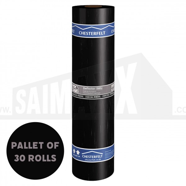 Deflector SBS Torch on Roof Felt Capsheet 4.5kg/m2 Roll CHARCOAL Mineral 8m x 1m