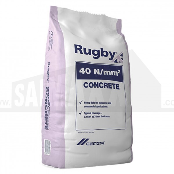 Rugby 40N/mm2  Coarse Concrete 20kg Plastic Bag