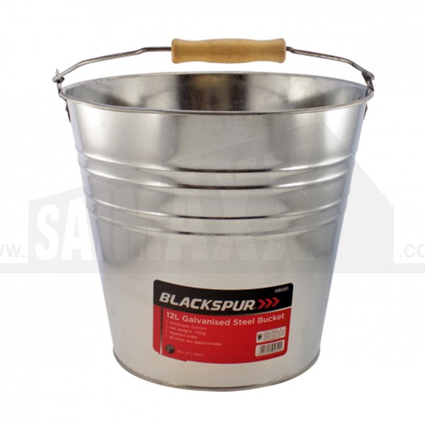 Blackspur Galvanised Metal Bucket (Pail) 12 Litre