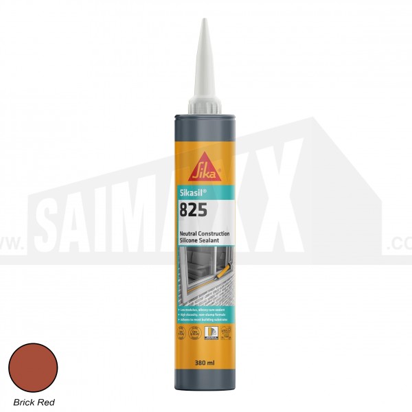 Sikasil 825 Neutral Construction Silicone Sealant 380ml Brick Red