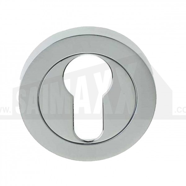 Jedo Euro Cylinder Shape Escutcheon POLISHED Chrome 1pc