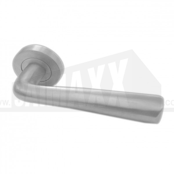 Lever on Rose Door Handles Pair -  Opal SATIN CHROME finish