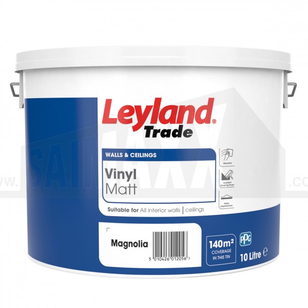 Leyland Trade Vinyl Matt Emulsion Paint Magnolia 10 Litre