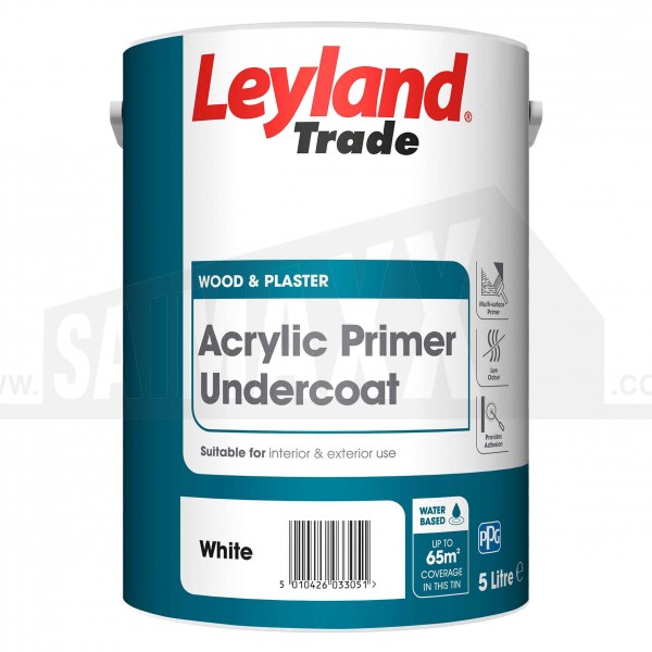 Leyland QUICK DRYING Acrylic Primer Undercoat Paint White 5 Litre
