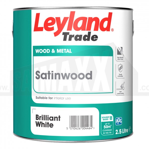 Leyland Satinwood Paint Pure Brilliant White 2.5 Litre