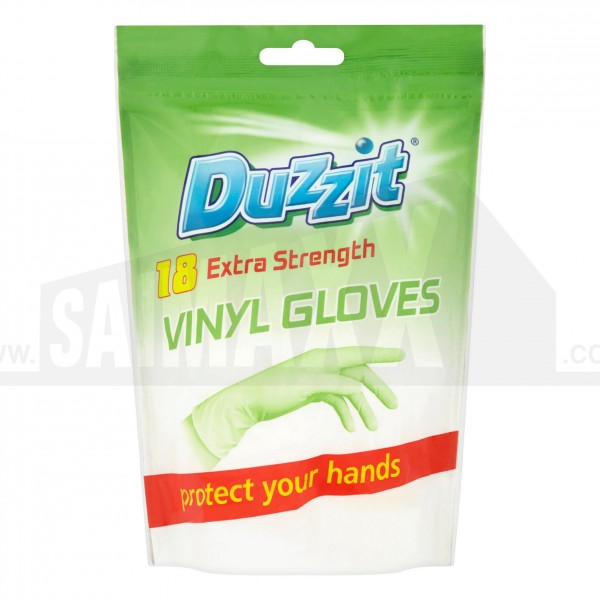 Duzzit Vinyl Gloves 18pk Medium