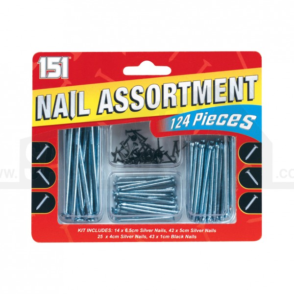 151 Nail Assortment 124 Piece Pack