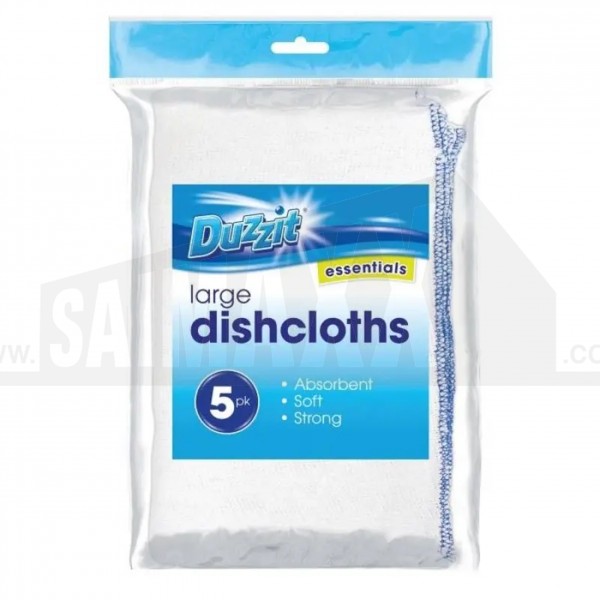 Duzzit Premium WHITE Dishcloths 5pk
