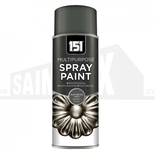 Multi Purpose Spray Paint 400ml Gun Metal Grey Metallic Finish