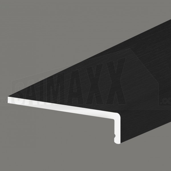 9mm Thick L-SHAPED FASCIA Board 175mm x 5m uPVC Woodgrained Black