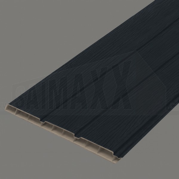 300mm x 5m Hollow Soffit uPVC Woodgrained Anthracite Grey