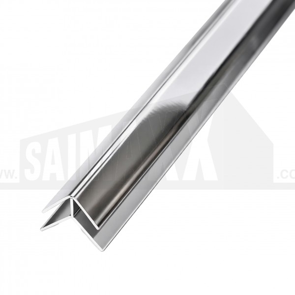 PVC 10mm Bathroom Shower Wall Panel EXTERNAL CORNER Trim 2.4m Chrome