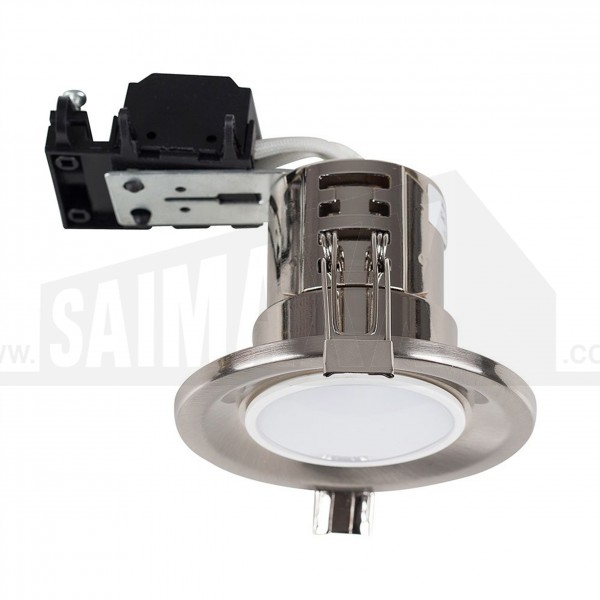 MiniSun FIRE Rated GU10 MAINS Downlight BRUSHED CHROME Fixed
