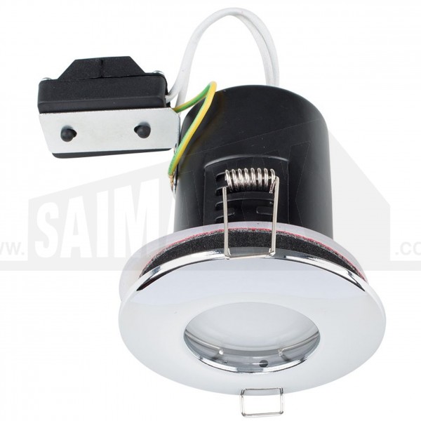 MiniSun IP65 Bathroom Fire Rated GU10 Mains Downlight CHROME Fixed