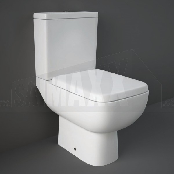 RAK Series 600 Close Coupled Push Button Toilet with Soft Close Wrap Over Seat