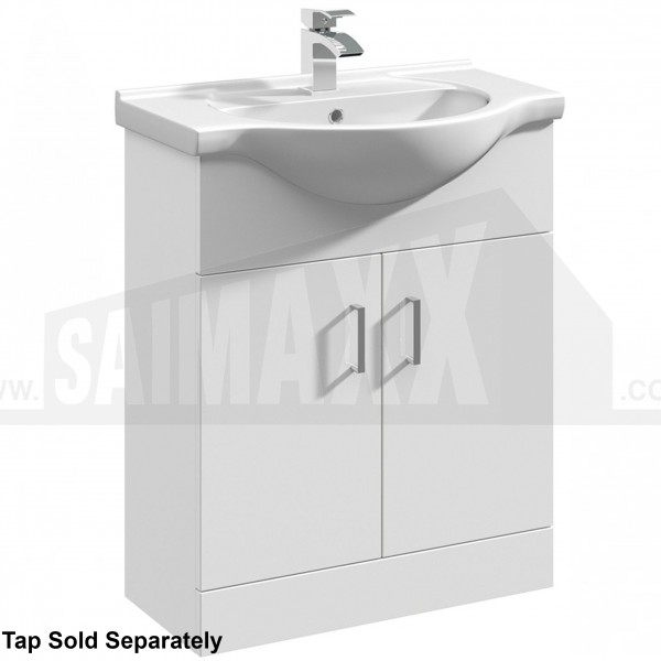 Mayford Vanity Unit 650mm 2 Door Free Standing Gloss WHITE