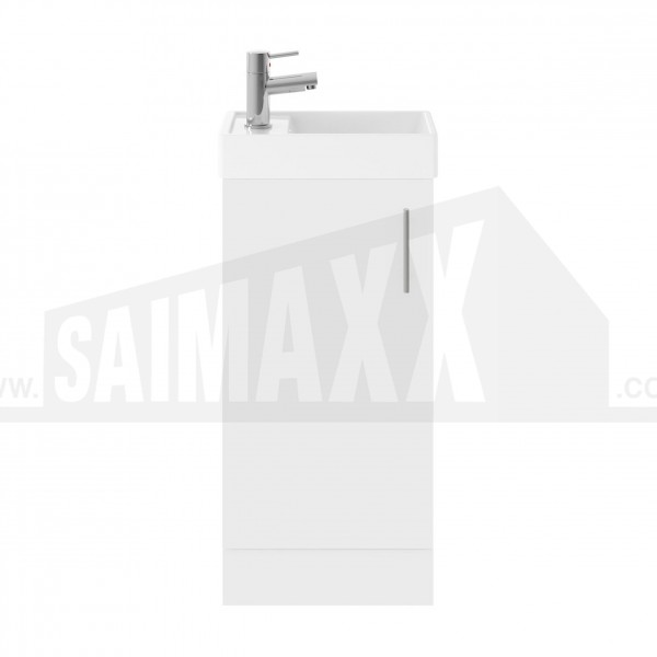 Vault Vanity Unit 400mm 1 Door Floor Standing Gloss WHITE