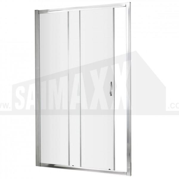 Ella Satin Chrome Finish Clear 5mm Glass SLIDING Shower Door 1200mm