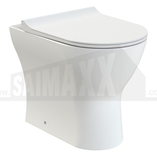Freya Rimless Back to Wall (BTW) Toilet Pan with Soft Close Seat