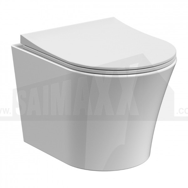 Freya Rimless Wall Hung Toilet Pan with Soft Close Seat
