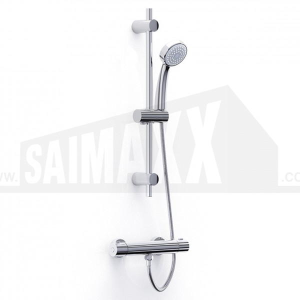 Enzo Single Outlet Thermostatic Bar Shower Mixer with Riser Rail Kit