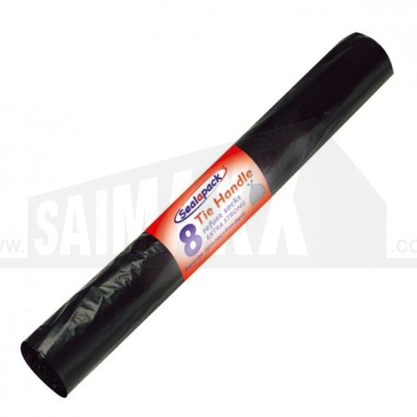 Sealapack Tie Handles 8 BLACK Extra Strong